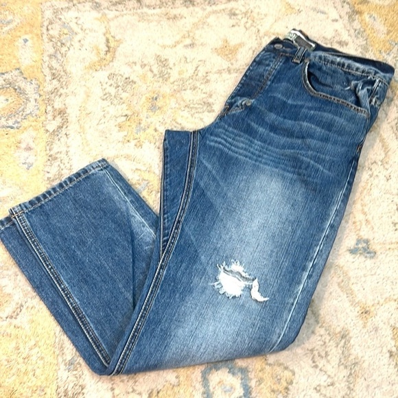 Topman,32x30,Beaker Carrot-Top Distressed Blue Jeans, Excellent Condition - Picture 1 of 9